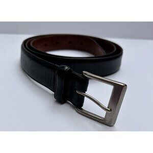Coach Soft Black Leather Genuine Calfskin Belt Italy Solid Brass Mens Size 42 L2